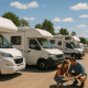 Budget-friendly RVs in sunny lot