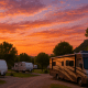 Tranquil RV park at sunset
