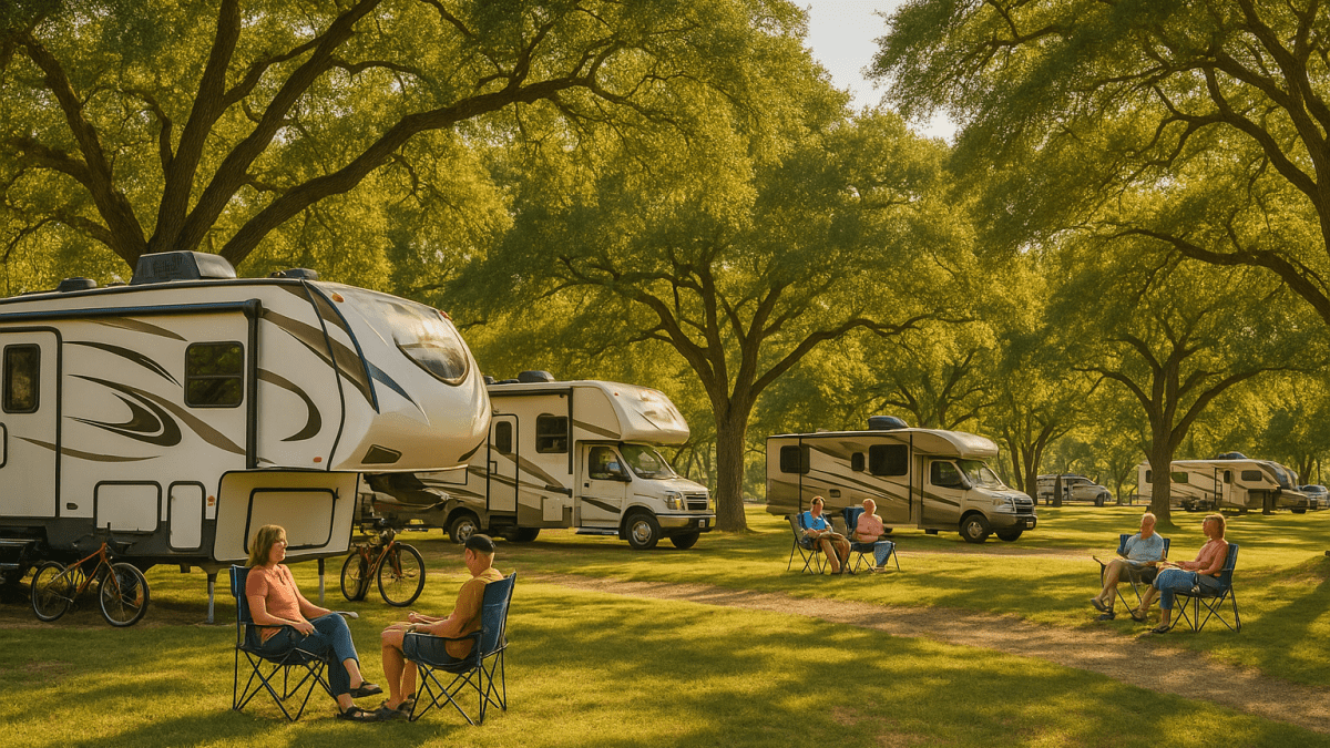 Tranquil RV park under majestic oaks