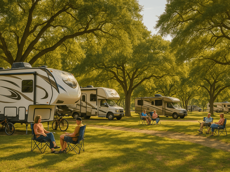 Tranquil RV park under majestic oaks