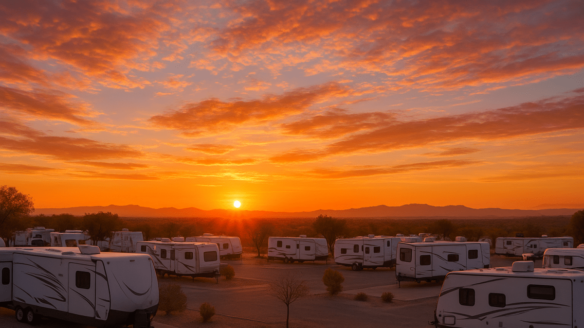 Vibrant sunrise over Colinas RVs