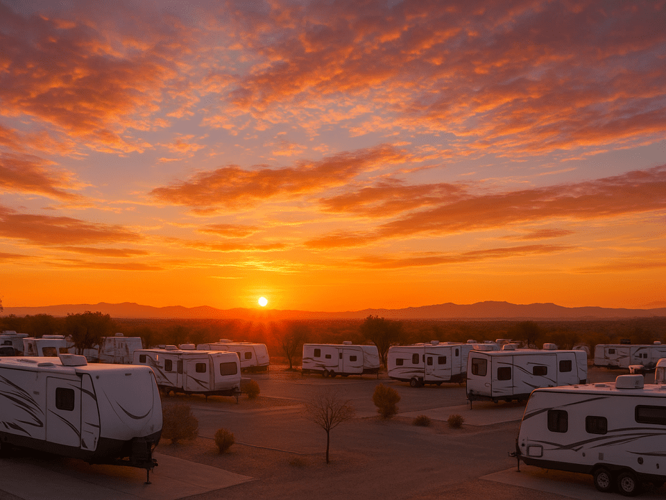 Vibrant sunrise over Colinas RVs