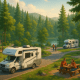 Tranquil RV park in lush forest