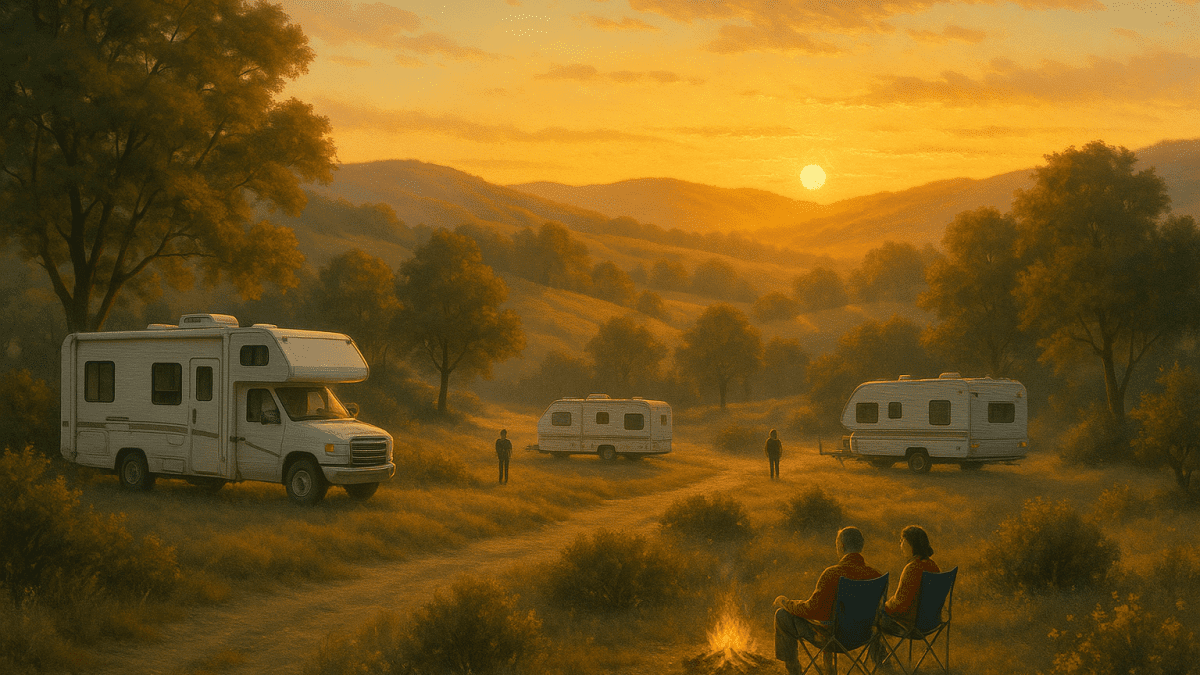 Serene sunrise at Colinas RV Park