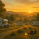 Serene sunrise at Colinas RV Park