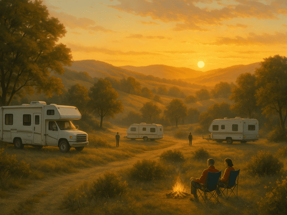 Serene sunrise at Colinas RV Park