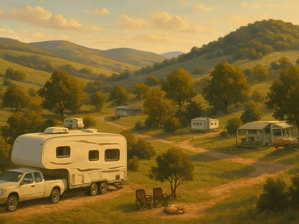 Serene RV retreat amidst Texas hills