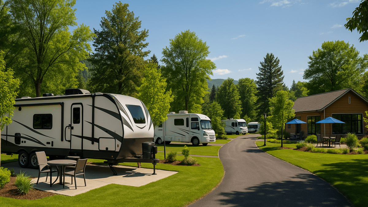 Lush RV park with modern amenities