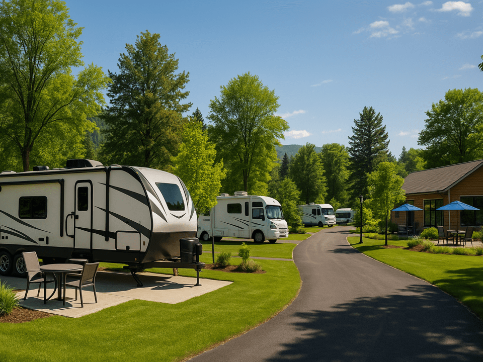 Lush RV park with modern amenities