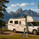 RV nestled in a picturesque campground