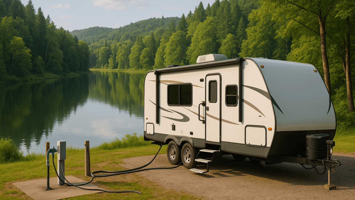 Tranquil RV retreat by a lake