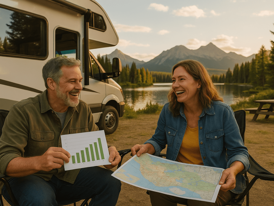 Travelers analyzing RV park rates