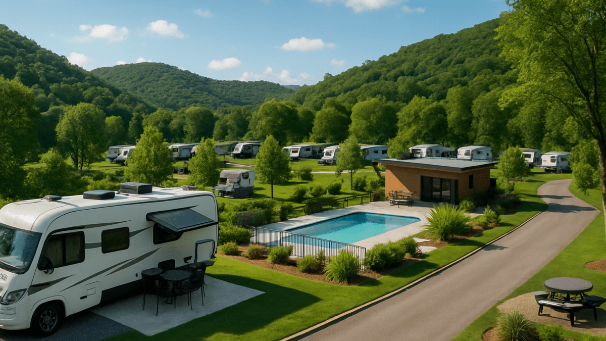 Lush landscapes and modern RV amenities