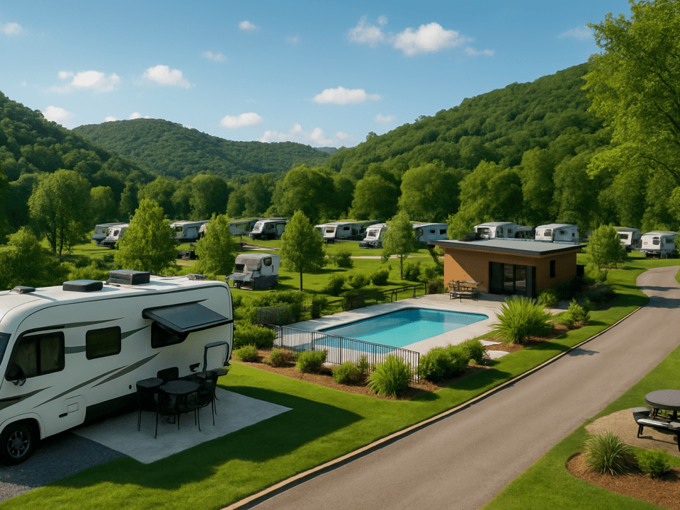 Lush landscapes and modern RV amenities
