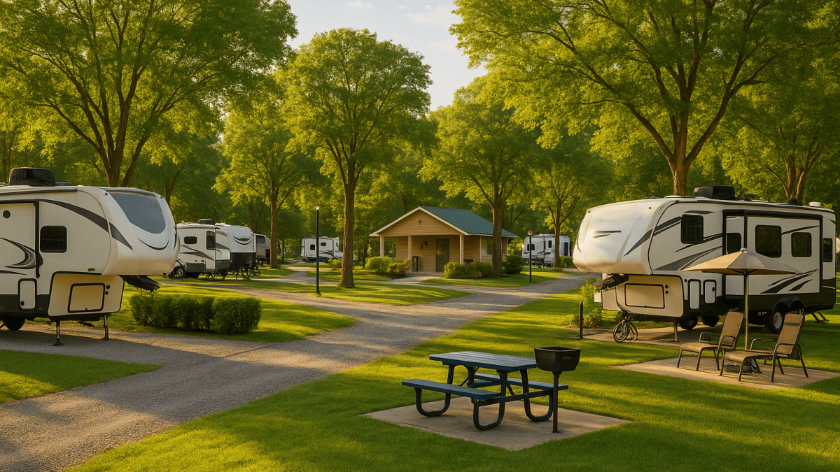 Lush RV park with modern amenities