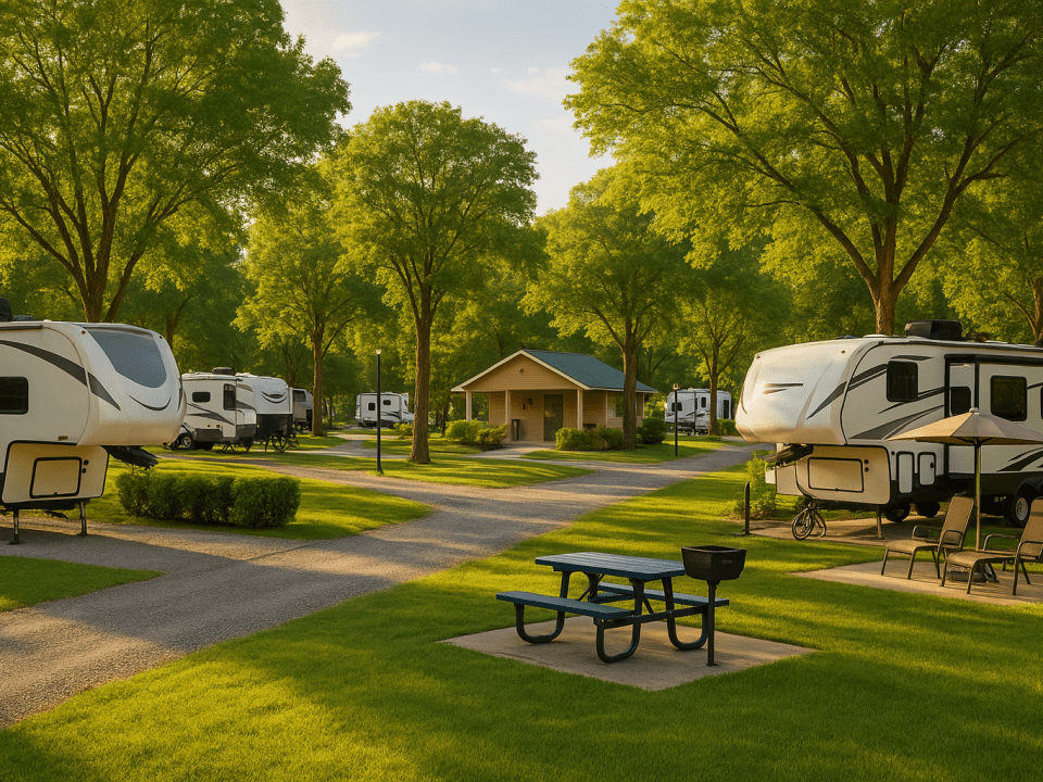 Lush RV park with modern amenities
